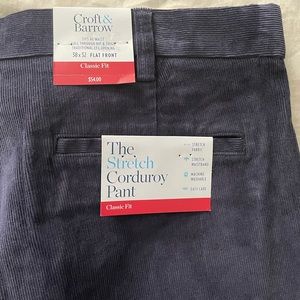 Croft and Barrow Classic Fit Pants Navy Blue